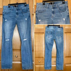 RSQ Jeans Blue  /Men 32x30/London Skinny / Distressed / Cotton Pants/  Good(326)